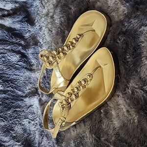 Mossimo Supply Co Gold Strap Sandals Size 7